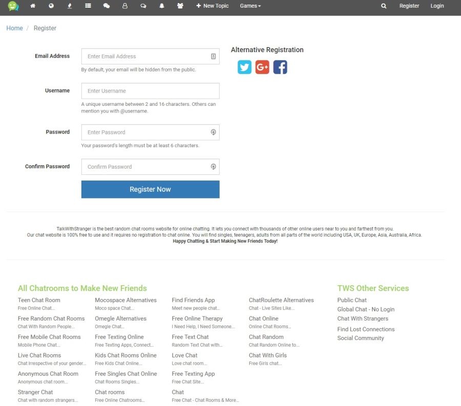 Talkwithstranger Registration Process 